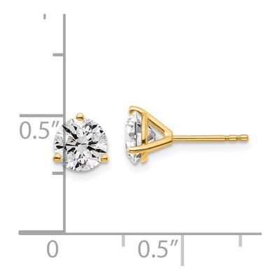 14K Yellow Gold 1 1/2 ct tw 5.8mm Round Lab-Grown Diamond Stud Earrings – view 7