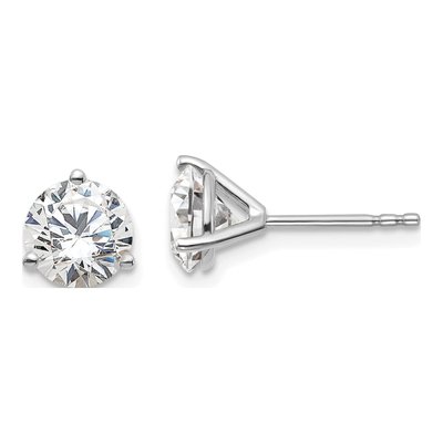 14K White Gold 1 1/2 ct tw 5.8mm Round Lab-Grown Diamond Stud Earrings