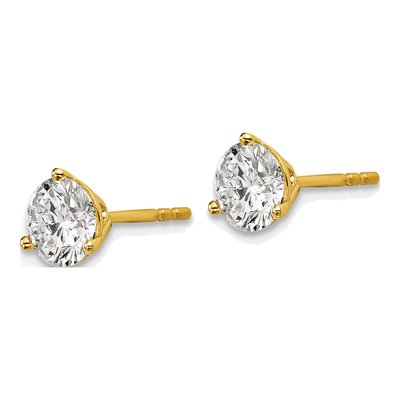 14K Yellow Gold 1 1/2 ct tw 5.8mm Round Lab-Grown Diamond Stud Earrings – view 4