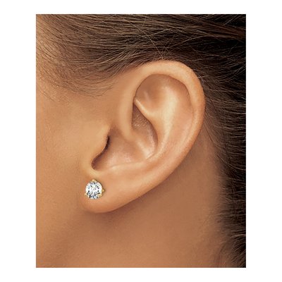 14K Yellow Gold 1 1/2 ct tw 5.8mm Round Lab-Grown Diamond Stud Earrings – view 5