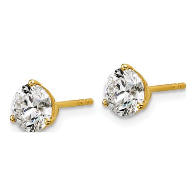 14K Yellow Gold 2 ct tw 6.5mm Round Lab-Grown Diamond Stud Earrings – view 4