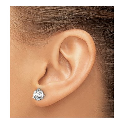 14K White Gold 2 ct tw 6.5mm Round Lab-Grown Diamond Stud Earrings – view 4