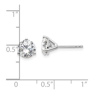 14K White Gold 2 ct tw 6.5mm Round Lab-Grown Diamond Stud Earrings – view 6