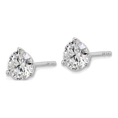 14K White Gold 2 ct tw 6.5mm Round Lab-Grown Diamond Stud Earrings – view 3