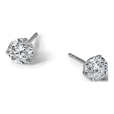 14K White Gold 2 ct tw 6.5mm Round Lab-Grown Diamond Stud Earrings – view 8