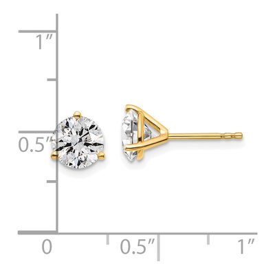 14K Yellow Gold 2 ct tw 6.5mm Round Lab-Grown Diamond Stud Earrings – view 7