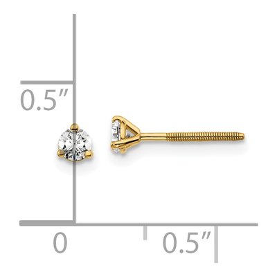14K Yellow Gold 1/5 ct tw 3mm Round Lab-Grown Diamond Stud Earrings – view 6