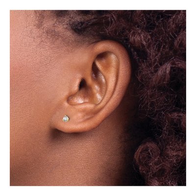 14K Yellow Gold 1/5 ct tw 3mm Lab-Grown Diamond Certified Round Three Prong Screwback Stud Earrings – view 4