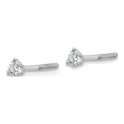14K White Gold 1/5 ct tw 3mm Round Lab-Grown Diamond Stud Earrings – view 3