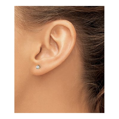 14K Yellow Gold 1/4 ct tw 3.2mm Round Lab-Grown Diamond Stud Earrings – view 4