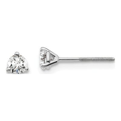 14K White Gold 1/4 ct tw 3.2mm Round Lab-Grown Diamond Stud Earrings