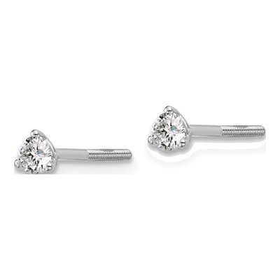 14K White Gold 1/4 ct tw 3.2mm Round Lab-Grown Diamond Stud Earrings – view 3
