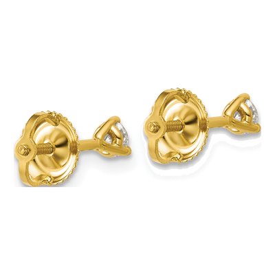 14K Yellow Gold 1/4 ct tw 3.2mm Round Lab-Grown Diamond Stud Earrings – view 5