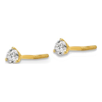 14K Yellow Gold 1/3 ct tw 3.5mm Round Lab-Grown Diamond Stud Earrings – view 3