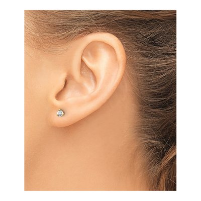 14K Yellow Gold 1/3 ct tw 3.5mm Round Lab-Grown Diamond Stud Earrings – view 4