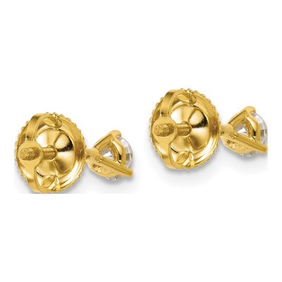 14K Yellow Gold 1/3 ct tw 3.5mm Round Lab-Grown Diamond Stud Earrings – view 5