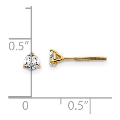 14K Yellow Gold 1/3 ct tw 3.5mm Round Lab-Grown Diamond Stud Earrings – view 6
