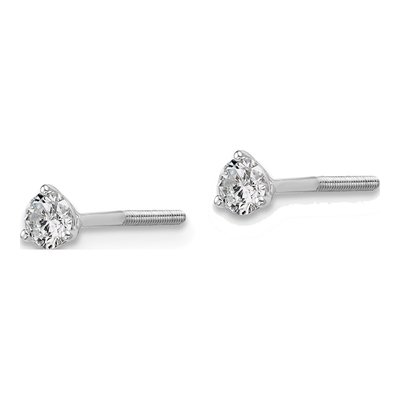 14K White Gold 1/3 ct tw 3.5mm Round Lab-Grown Diamond Stud Earrings – view 3