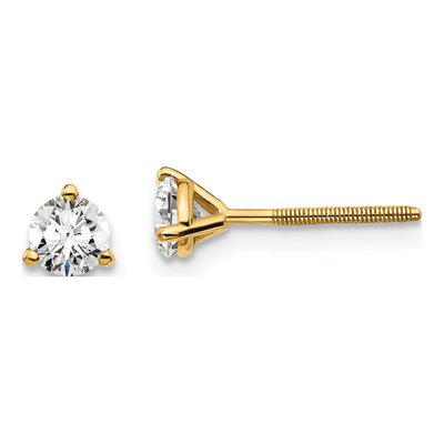 14K Yellow Gold 1/2 ct tw 4mm Round Lab-Grown Diamond Stud Earrings