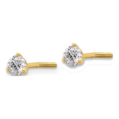 14K Yellow Gold 1/2 ct tw 4mm Round Lab-Grown Diamond Stud Earrings – view 3