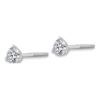 14K White Gold 1/2 ct tw 4mm Round Lab-Grown Diamond Stud Earrings – view 3