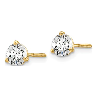 14K Yellow Gold 5/8 ct tw 4.4mm Round Lab-Grown Diamond Stud Earrings – view 2