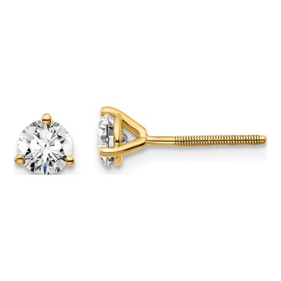 14K Yellow Gold 5/8 ct tw 4.4mm Round Lab-Grown Diamond Stud Earrings