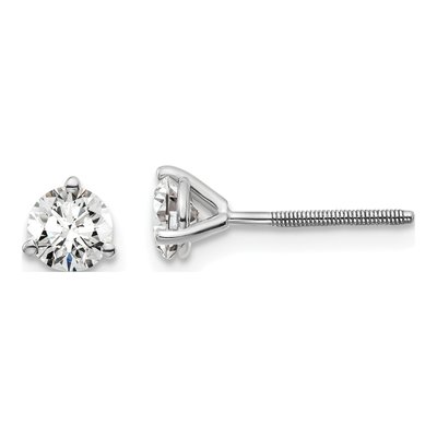 14K White Gold 5/8 ct tw 4.4mm Round Lab-Grown Diamond Stud Earrings