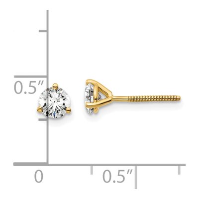 14K Yellow Gold 5/8 ct tw 4.4mm Round Lab-Grown Diamond Stud Earrings – view 4