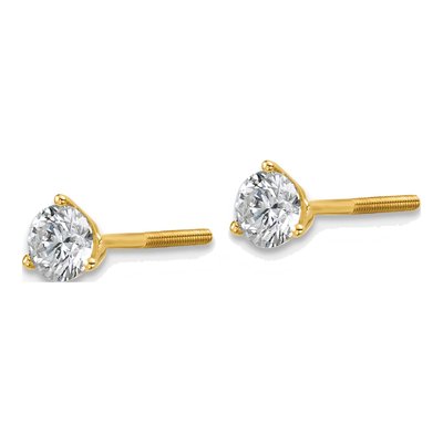 14K Yellow Gold 3/4 ct tw 4.5mm Round Lab-Grown Diamond Stud Earrings – view 4
