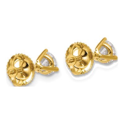 14K Yellow Gold 3/4 ct tw 4.5mm Round Lab-Grown Diamond Stud Earrings – view 6