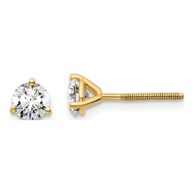 14K Yellow Gold 3/4 ct tw 4.5mm Round Lab-Grown Diamond Stud Earrings