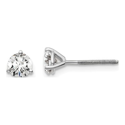 14K White Gold 3/4 ct tw 4.5mm Round Lab-Grown Diamond Stud Earrings