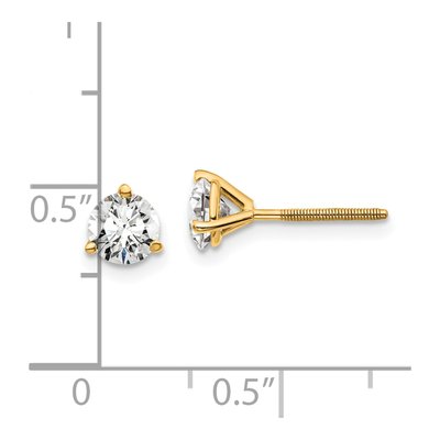 14K Yellow Gold 1 ct tw 5mm Round Lab-Grown Diamond Stud Earrings – view 7