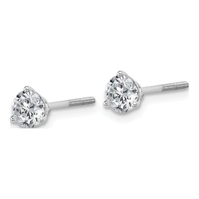 14K White Gold 1 ct tw 5mm Round Lab-Grown Diamond Stud Earrings – view 3