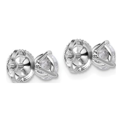 14K White Gold 1 ct tw 5mm Round Lab-Grown Diamond Stud Earrings – view 5
