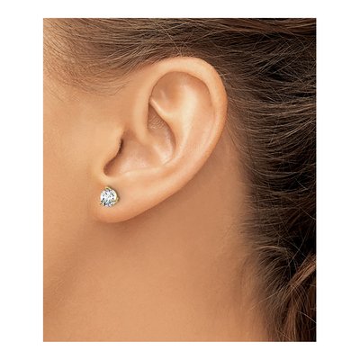 14K Yellow Gold 1 ct tw 5mm Round Lab-Grown Diamond Stud Earrings – view 5