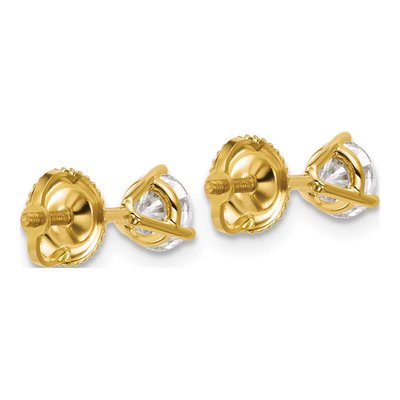 14K Yellow Gold 1 ct tw 5mm Round Lab-Grown Diamond Stud Earrings – view 6
