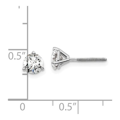 14K White Gold 1 ct tw 5mm Round Lab-Grown Diamond Stud Earrings – view 6