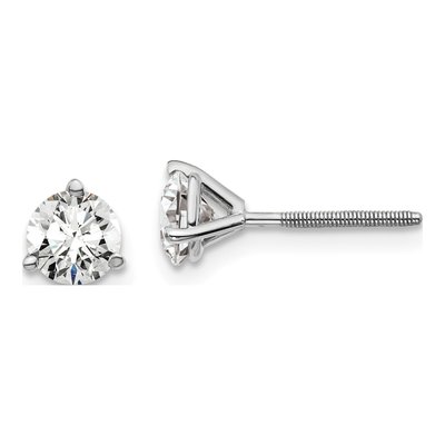 14K White Gold 1 ct tw 5mm Round Lab-Grown Diamond Stud Earrings