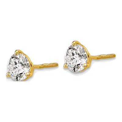 14K Yellow Gold 1 1/2 ct tw 5.8mm Round Lab-Grown Diamond Stud Earrings – view 3