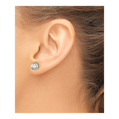 14K Yellow Gold 1 1/2 ct tw 5.8mm Round Lab-Grown Diamond Stud Earrings – view 4