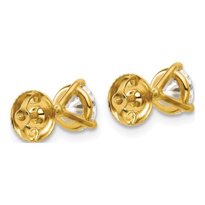 14K Yellow Gold 1 1/2 ct tw 5.8mm Round Lab-Grown Diamond Stud Earrings – view 5