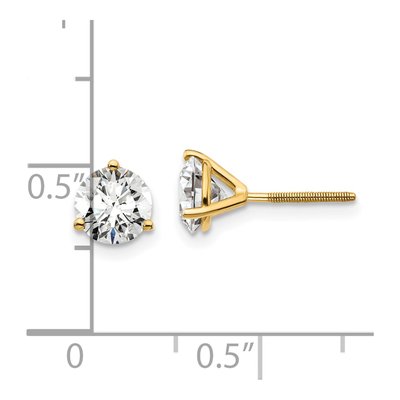 14K Yellow Gold 1 1/2 ct tw 5.8mm Round Lab-Grown Diamond Stud Earrings – view 6