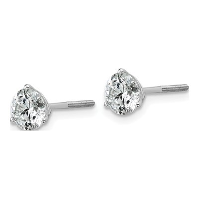 14K White Gold 1 1/2 ct tw 5.8mm Round Lab-Grown Diamond Stud Earrings