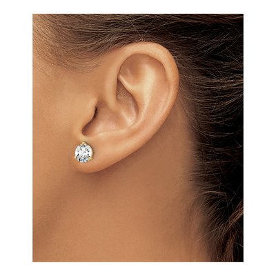14K Yellow Gold 2 ct tw 6.5mm Round Lab-Grown Diamond Screwback Stud Earrings – view 4