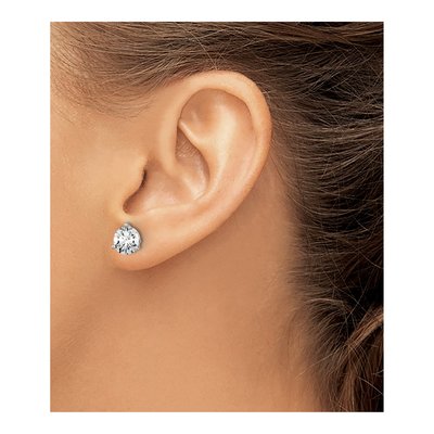 14K White Gold 2 ct tw 6.5mm Round Lab-Grown Diamond Screwback Stud Earrings – view 4