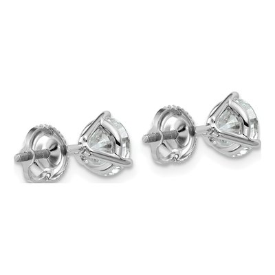 14K White Gold 2 ct tw 6.5mm Round Lab-Grown Diamond Screwback Stud Earrings – view 5