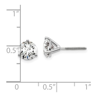 14K White Gold 2 ct tw 6.5mm Round Lab-Grown Diamond Screwback Stud Earrings – view 6