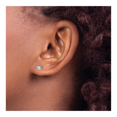14K White Gold 1/5 ct tw 3mm Round Lab-Grown Diamond Stud Earrings – view 4